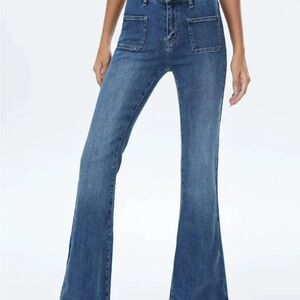 NWT RISEN CHIC HEIGHTS FRONT PATCH POCKET HIGH RISE FLARE Jeans size 2XL